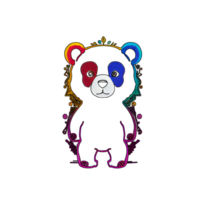 bear colorful line transparent background ai generative png