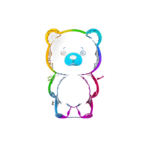 Urso colorida linha transparente fundo ai generativo png