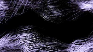 púrpura partículas Moviente curva ola antecedentes video