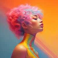 Illustration of a fashion portrait,  AI Generated photo