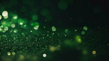 dark green bokeh abstract night background ai generated photo