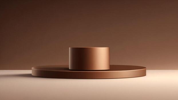 brown podium for product presentation, Minimal style, 3d render, cosmetic ai generated photo