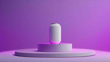 3d representación de podio para producto mostrar. resumen antecedentes para bebida lata productos ai generado foto