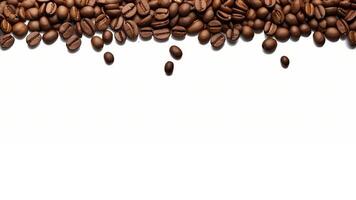 Coffee Bean Banner isolated on white with copy space ai generative photo