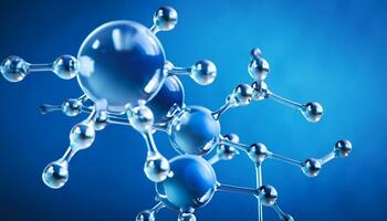 Ciencias antecedentes con molecula y átomo modelo. resumen molecular estructura. foto