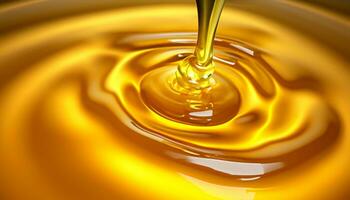 Pouring golden honey texture. Healthy and natural delicious sweets. Flow dripping yellow melted liquid. Food background. photo