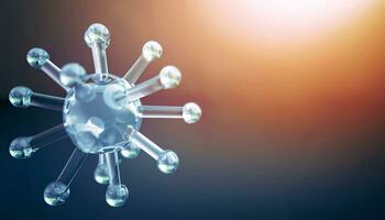 Science background with molecula and atom model. Abstract molecular structure. photo