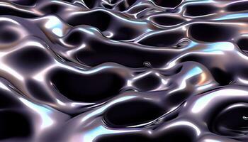 Abstract colorful gradient background. Flow liquid metal waves. photo