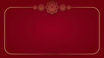 Red background with ornamental mandala vector