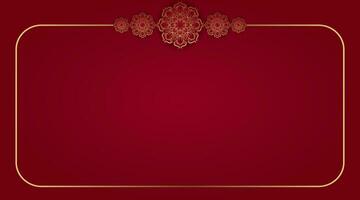 Red background with ornamental mandala vector