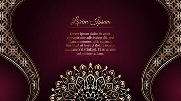 Luxury background with golden mandala ornament vector