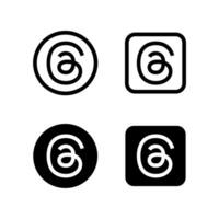 Collection of black and white threads logo icons vector