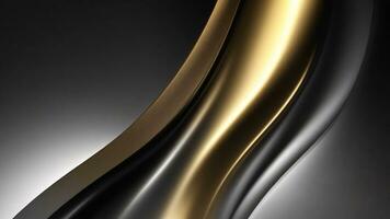 abstract wavy background with blend gold and silver lines, 3d render ai generated photo