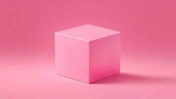 Pink cube on pink background. Minimal concept. 3d render ai generated photo