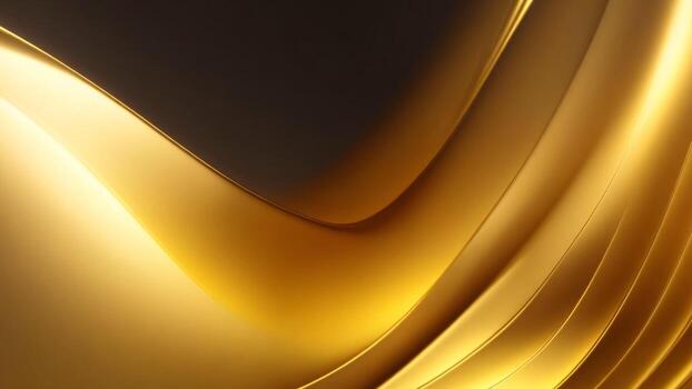 dorado líquido resumen antecedentes con suave líneas, 3d hacer ai generado foto
