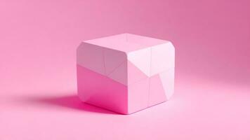 Pink cube on pink background. Minimal concept. 3d render ai generated photo