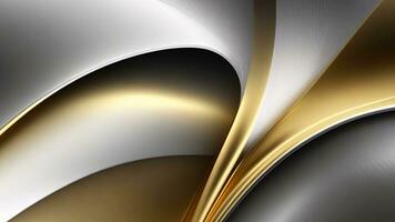 abstract metallic background with gold and silver stripes, 3d render ai generated photo