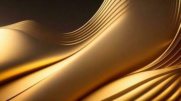 Golden metallic liquid background with smooth lines ai generated photo