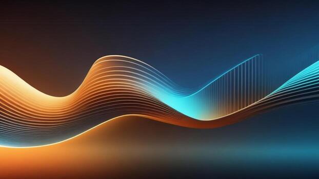 abstract background with smooth lines in blue, orange and yellow colors ai generated photo