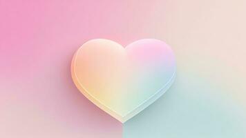 Heart shape in pastel colors on colorful background. Love concept. ai generated photo