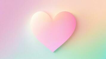 Pink heart on pastel gradient background. Valentine's day concept. ai generated photo