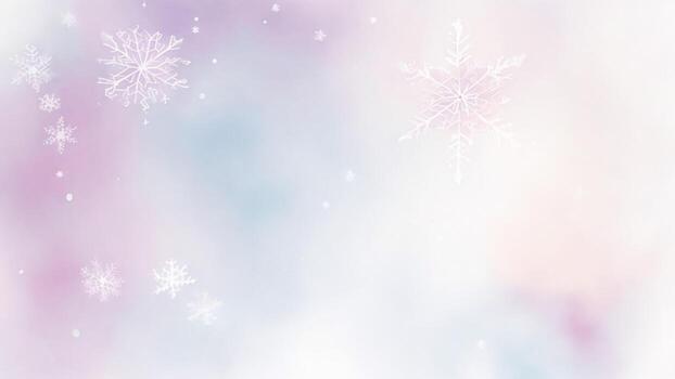 Winter background with snowflakes and bokeh, Watercolor illustration ai generated photo