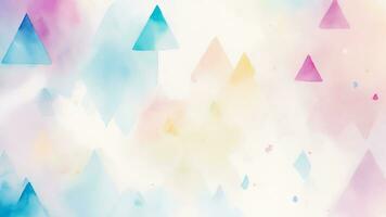 Abstract watercolor triangle rhombus gradient background. Colorful texture. blue, purple, yellow ai generated photo