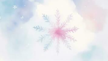 Snowflake background for Christmas and New Year. Watercolor illustration. ai generated photo