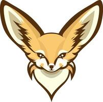Fennec fox head logo template vector illustration, desert fox logo symbol icon clip art stock vector image