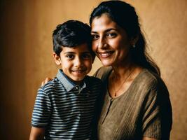 foto de contento familia madre y hijo, generativo ai