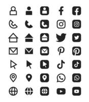 vector social medios de comunicación logos y íconos paquete vector conjunto icono forma elementos social medios de comunicación negocio logo foto