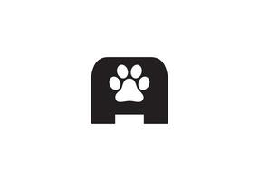 creative dog and text added animal logo icon design vector