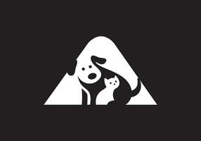 creative dog and text added animal logo icon design vector