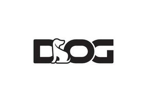 creative dog and text added animal logo icon design vector