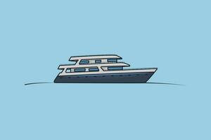 Luxury Ship journey transportation vessel vector illustration. Sea transportation objects icon concept. Ocean transportation ship yacht for traveling vector design.