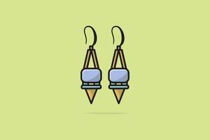Unique style earrings for woman vector illustration. Beauty fashion objects icon concept. Women stylish jewelry earrings vector design.