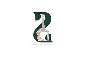 Deportes yoga mujer en letra z vector diseño. alfabeto letra icono concepto. Deportes joven mujer haciendo yoga ejercicios con letra z logo diseño.