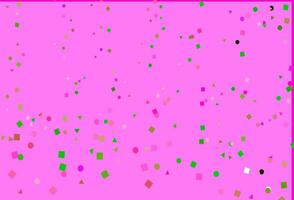 Light Pink, Green vector layout with circles, lines, rectangles.