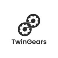 The logo illustrates interconnected gears. vector