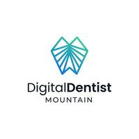 Modern logo combination of teeth and cut lines. vector