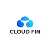 Modern logo combination of fin and clouds. vector