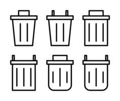 delete symbol trash can icon set. simple and minimalist design, vector for app, web, social media, flyer.