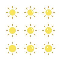 sun icon set, brightness setting symbol. simple and modern design, vector for app and web.
