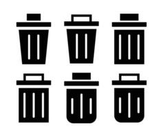 delete symbol trash can icon set. simple and minimalist design, vector for app, web, social media, flyer.