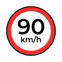 vector traffic or road sign speed limit 90, simple design on white background.