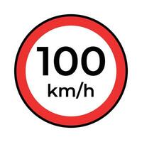 speed limit 100 traffic or road sign vector, simple design on white background. vector