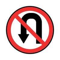 traffic sign vector prohibit turning left, road sign. red color design on white background