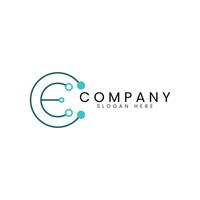 Technology CE or EC letters logo, minimalist, simple and modern. vector