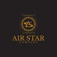 SA or AS airplane letters logo, luxury and modern. vector