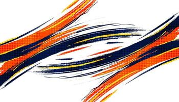 Abstract Blue and Orange Brush Background with Halftone Effect. Sport Background. Brush Stroke Illustration for Banner or Poster. Scratch and Texture Elements For Design vector